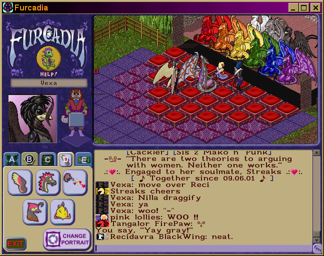 A screenshot of Furcadia.
