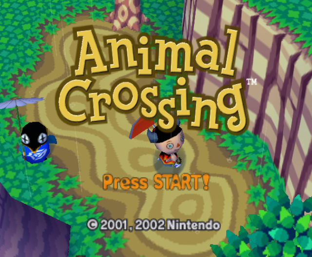 The Animal Crossing title screen