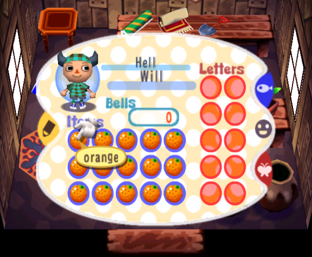 My inventory is already completely full of oranges.