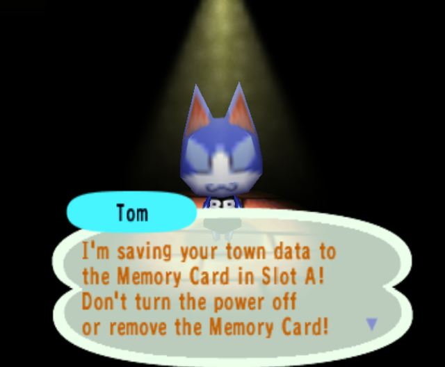 Tom the cat tells me he’s saving my save data.