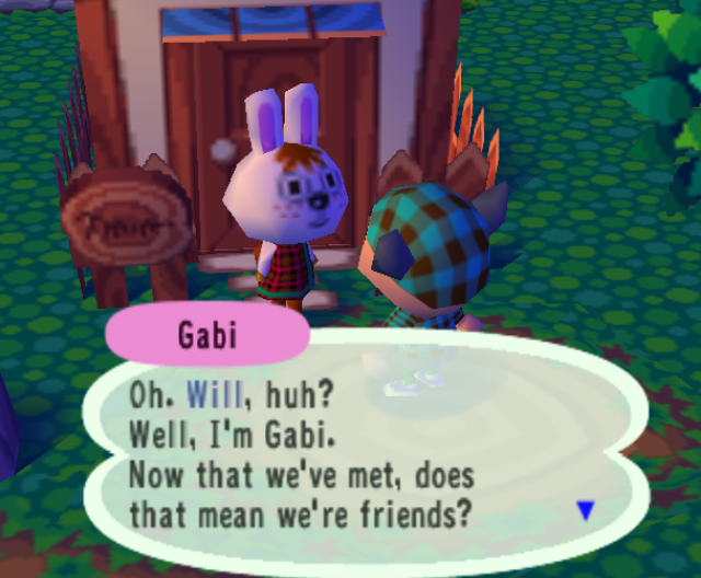 I talk to Gabi the rabbit